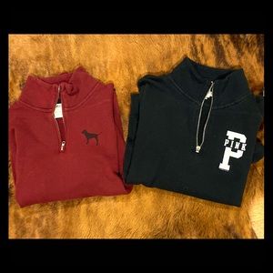 2 PINK quarter zips